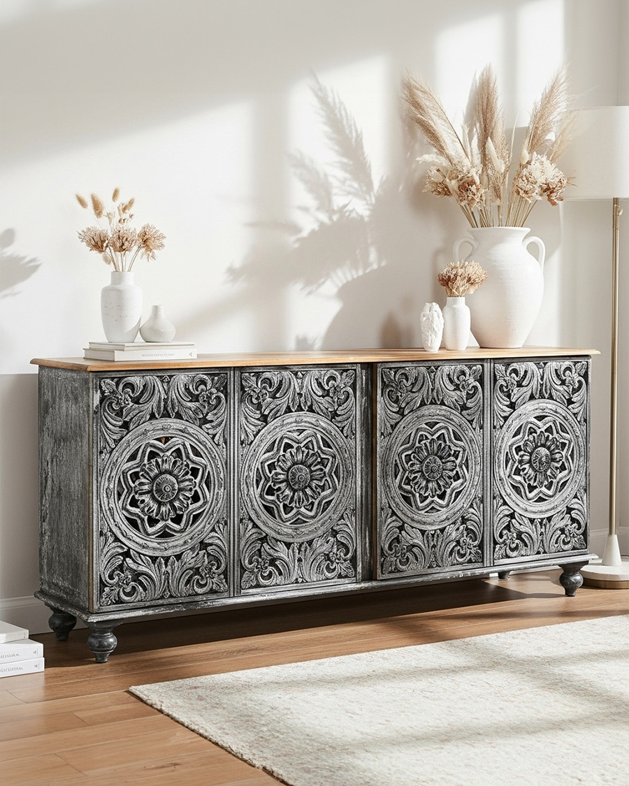 Lotus - Grand buffet noir...