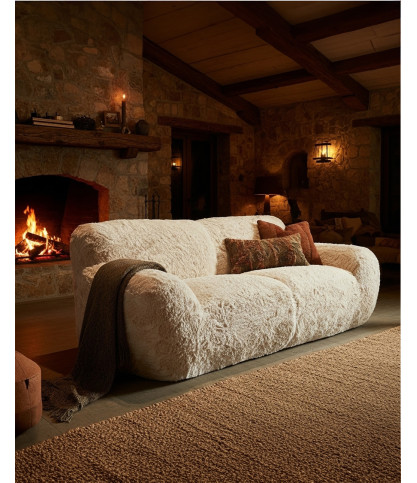 Teddy - 2-Sitzer-Sofa aus Schaffell-Imitat