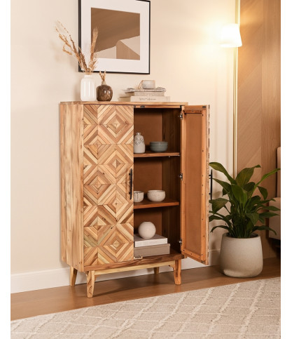 Naya - Solid mango wood cabinet with 2 doors