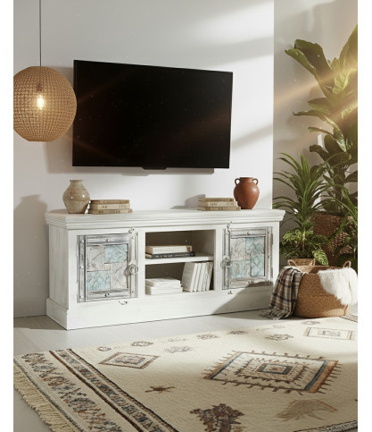 Viva - Meuble TV en bois sculpté 150 cm