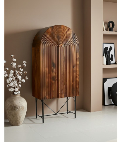 Vorno - Armoire en bois massif de manguier sculptée