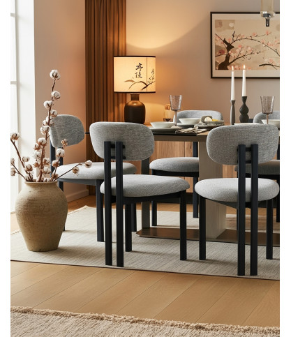 copy of Zuno - Silla de tela gris con patas de metal