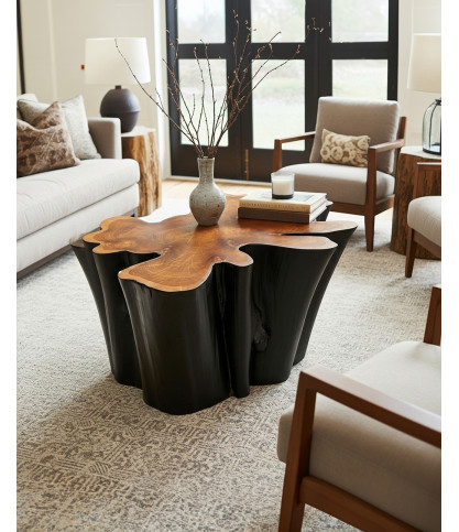 Timberly - Solid tree trunk coffee table