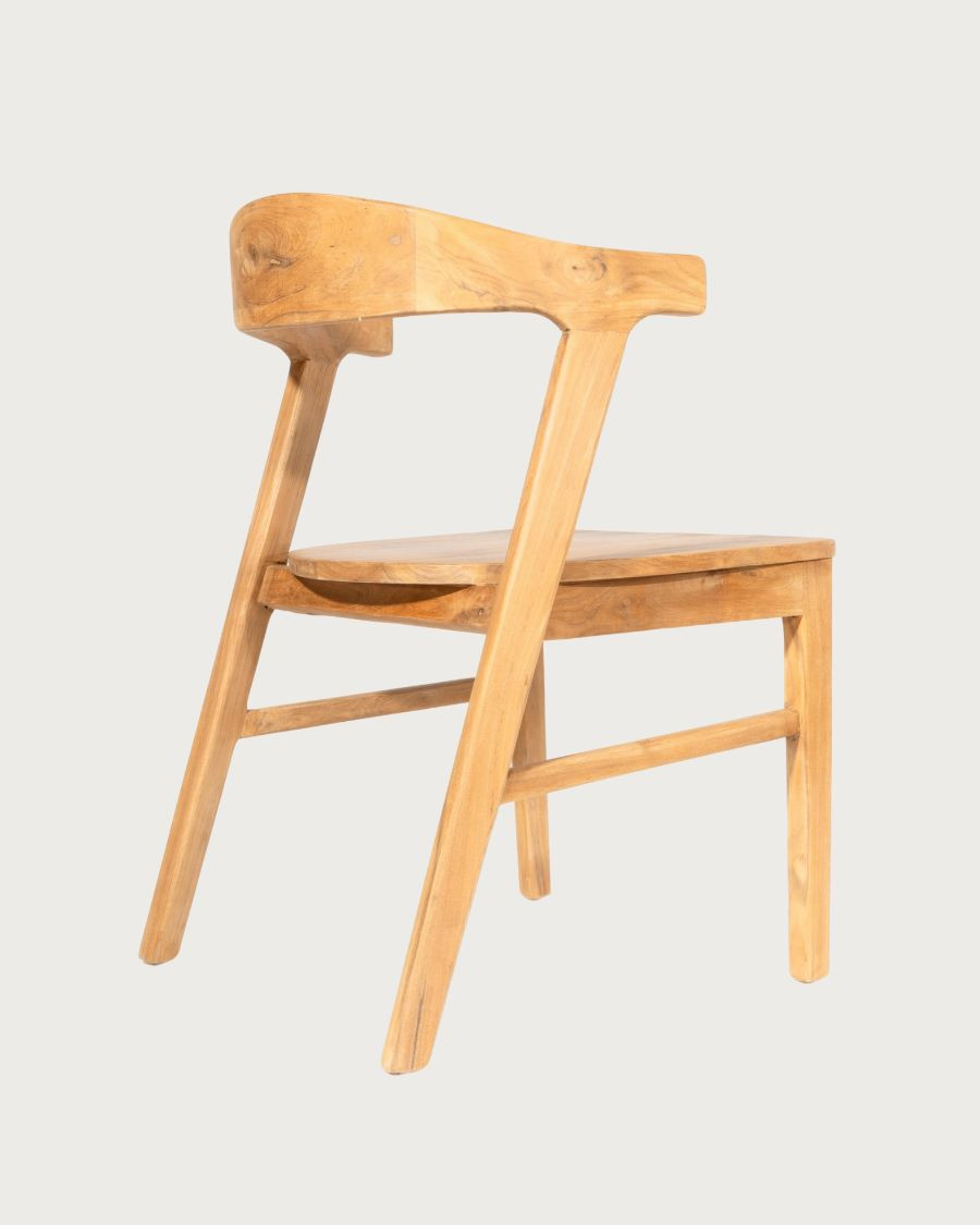 Aro - Juego de 2 sillas de comedor de madera maciza de teca