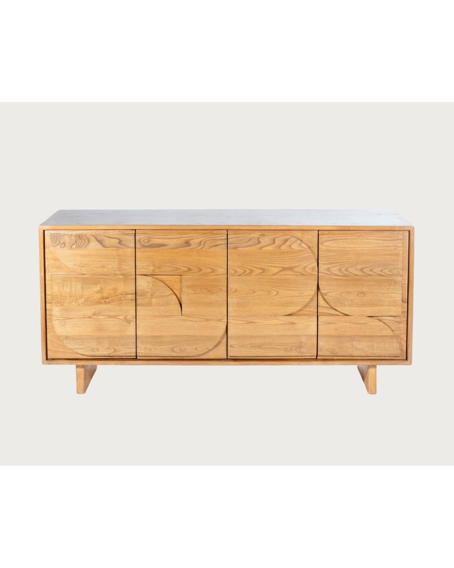 Volute - Sideboard mit 4 Türen aus massivem Teakholz