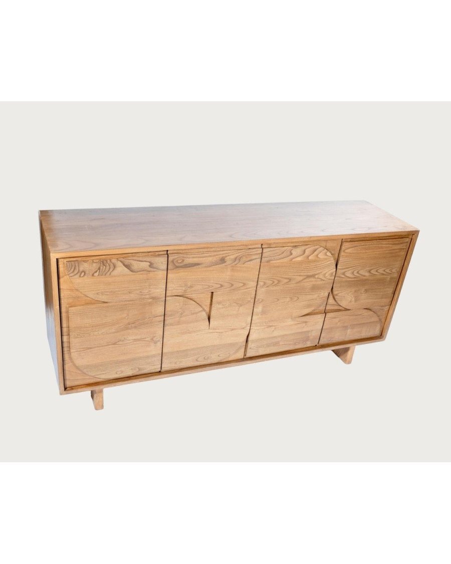 Volute - Sideboard mit 4 Türen aus massivem Teakholz