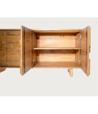 Dinda - Vierdeurs dressoir van massief teakhout