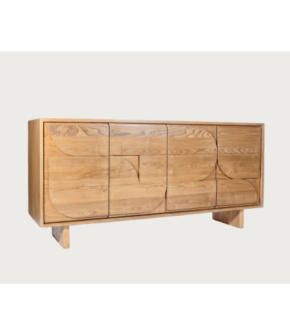 Volute - Buffet 4 portes en bois massif de Teck
