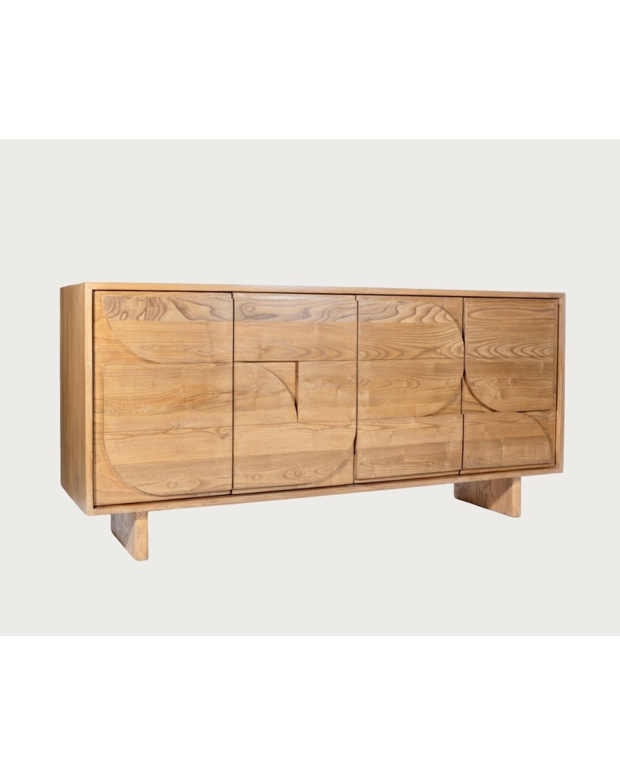 Dinda - Credenza a 4 ante in teak massello