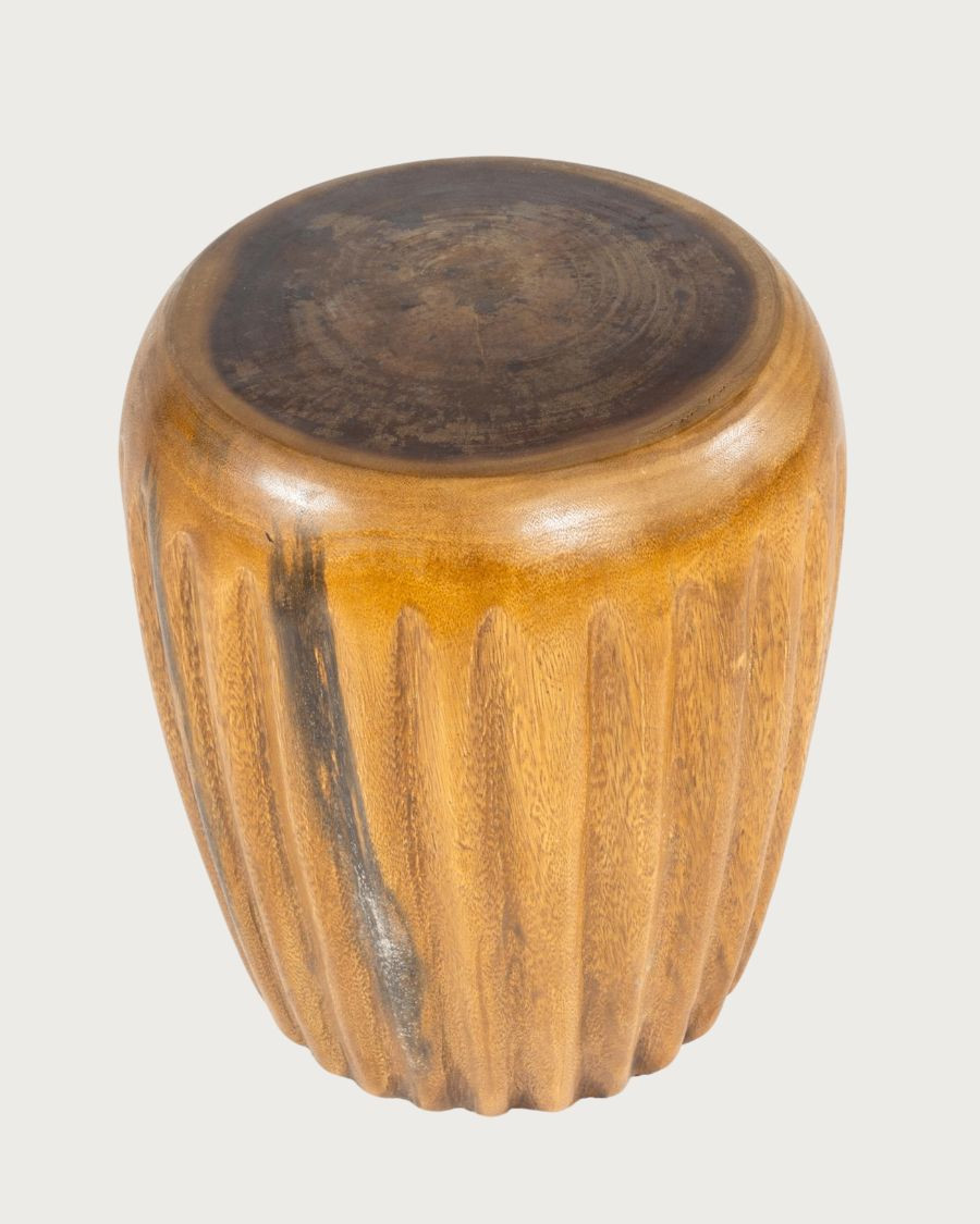 Cannelé - Bout de Canapé en Bois de Teck Massif