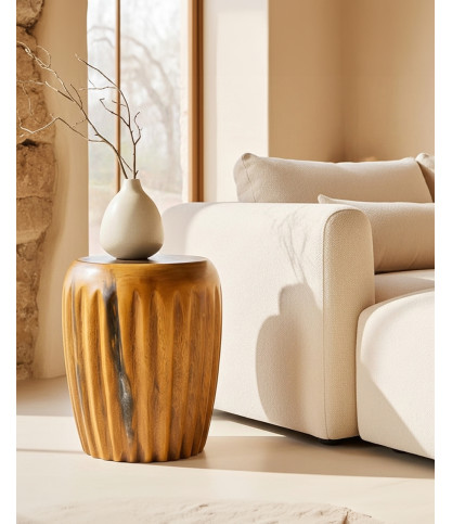 Cannelé - Solid Teak Wood Side Table / End Table