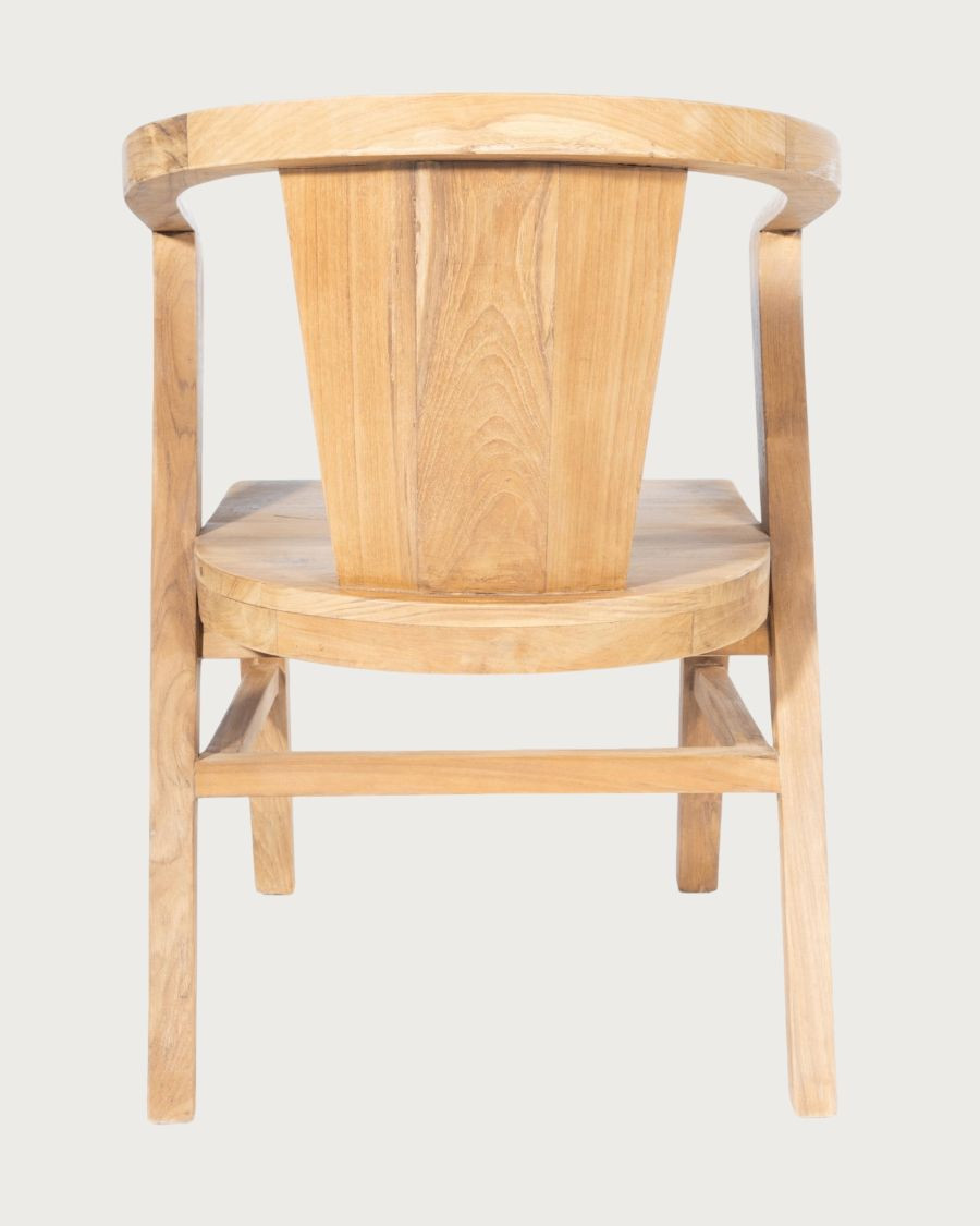 Orbe - Juego de 2 sillas de comedor en teca maciza