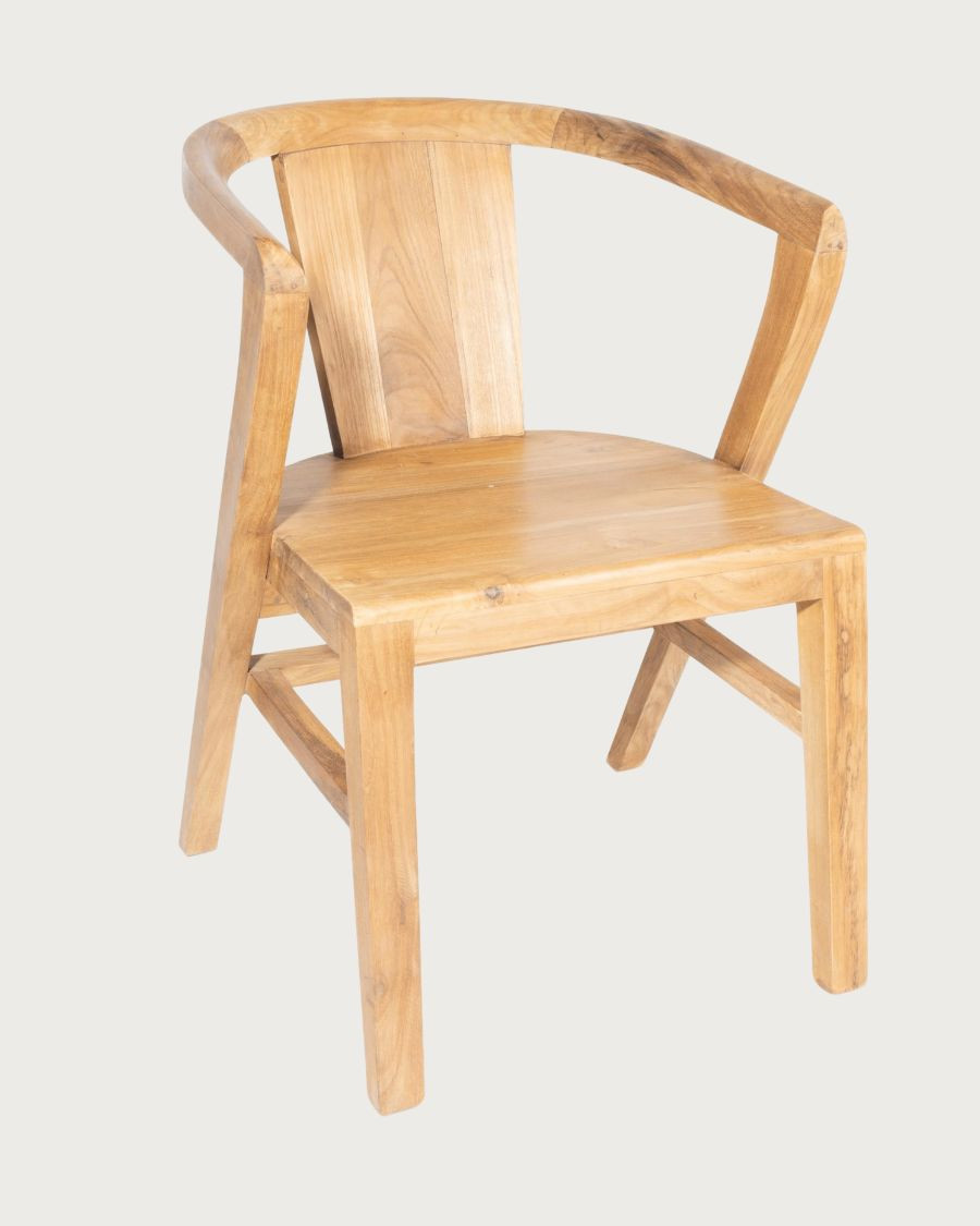 Orbe - Juego de 2 sillas de comedor de madera maciza de teca