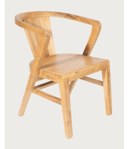 Orbe - Set van 2 massief teakhouten eetkamerstoelen