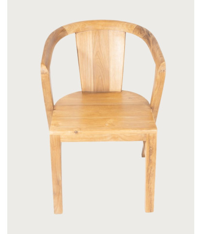 Orbe - Juego de 2 sillas de comedor de madera maciza de teca