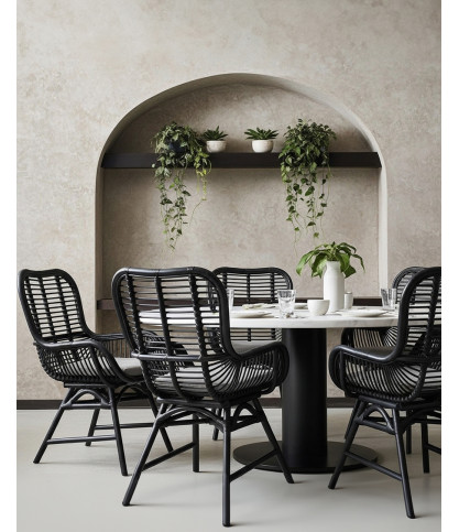 Set di 4 sedie Sapporo - Set di 4 sedie Sapporo in rattan nero