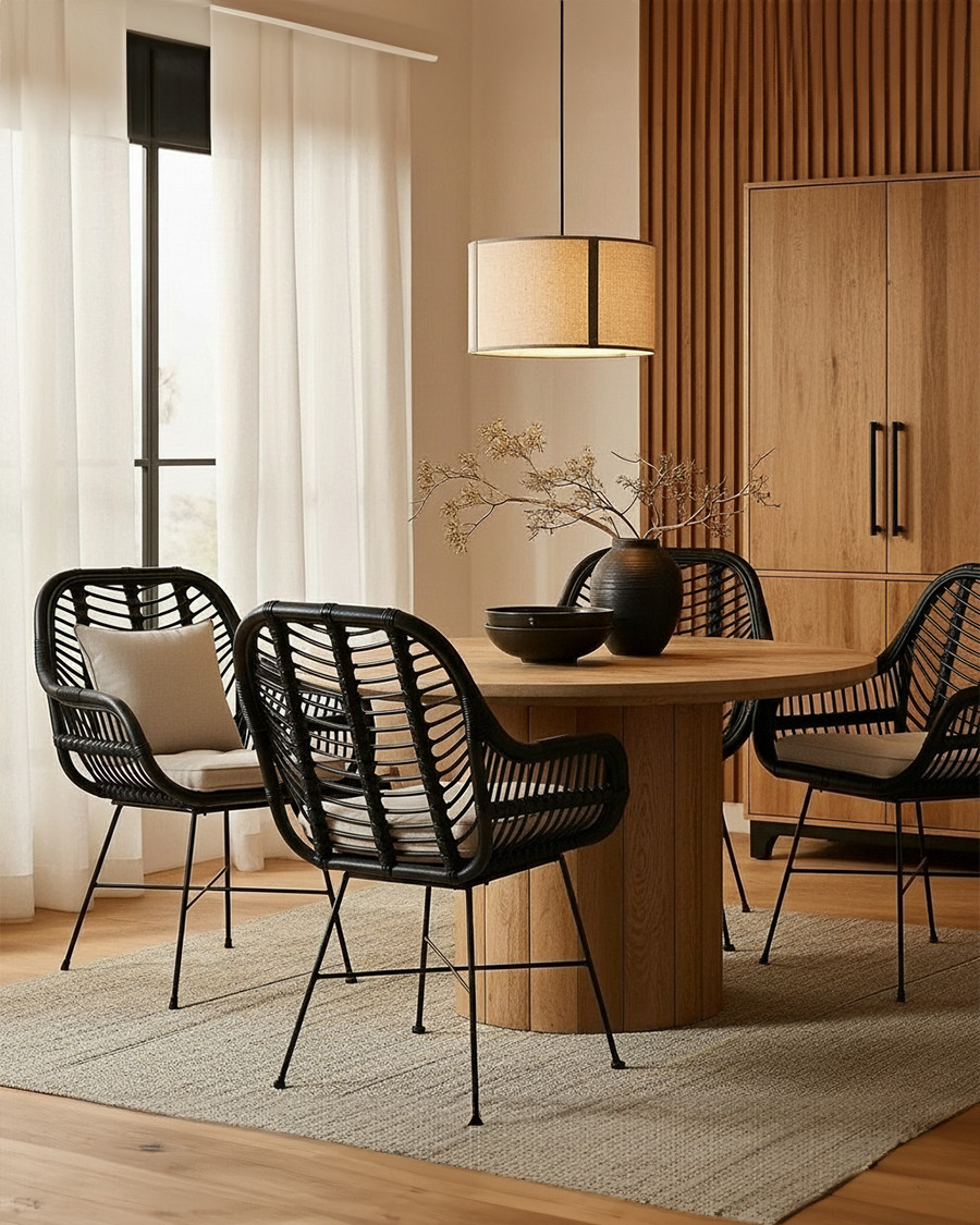 copy of Myko - lot de 2 chaises en rotin noir