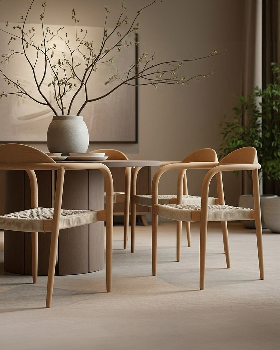 copy of Kima - Silla de teca maciza y cuerda beige