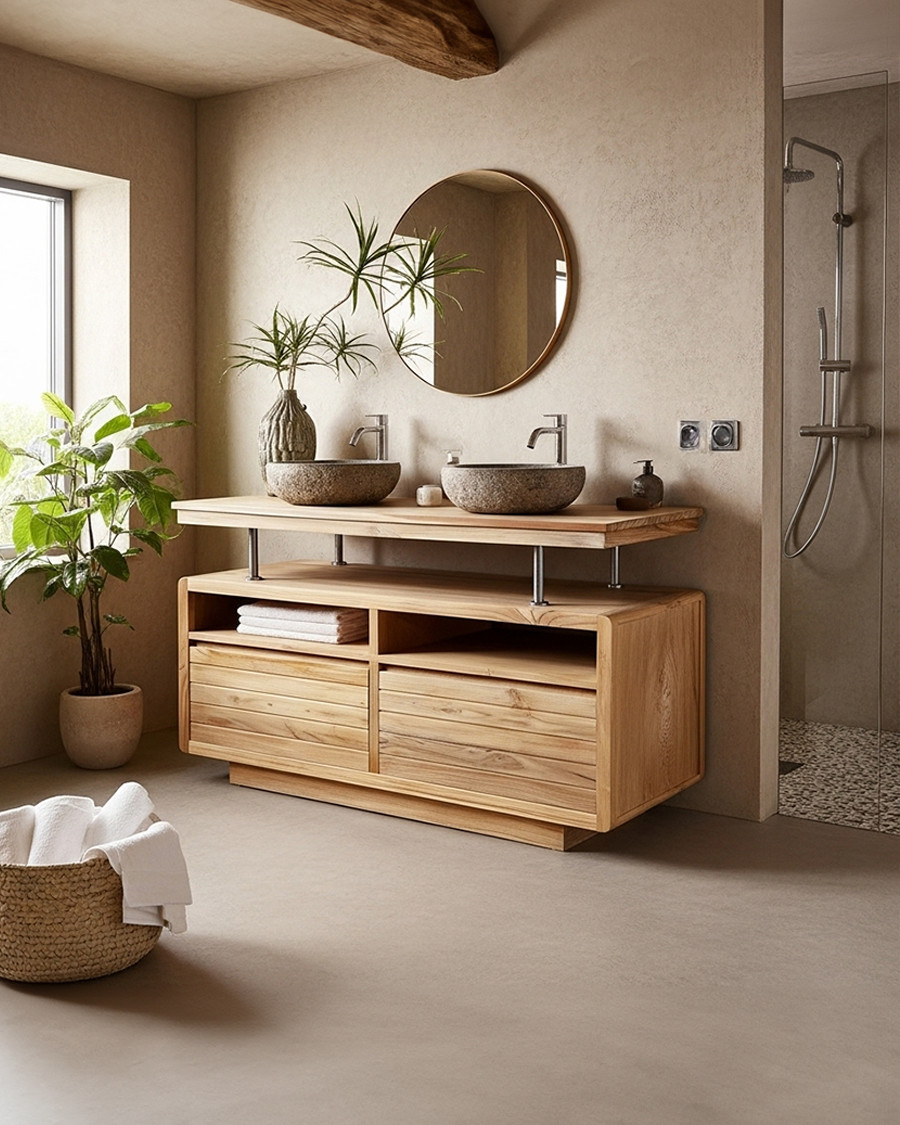 Latitude - Meuble salle de bain en teck 140 cm