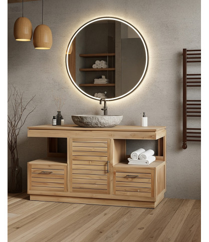 Oasis - Mueble de baño de teca maciza de 120 cm