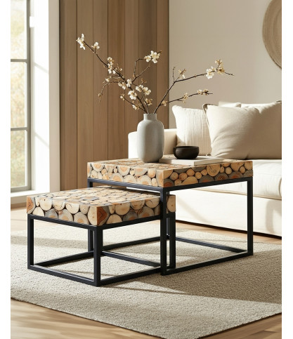 Aïda - Quadratischer Couchtisch aus Teakholz