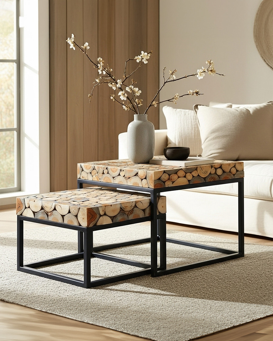 Aïda - Square teak nesting...