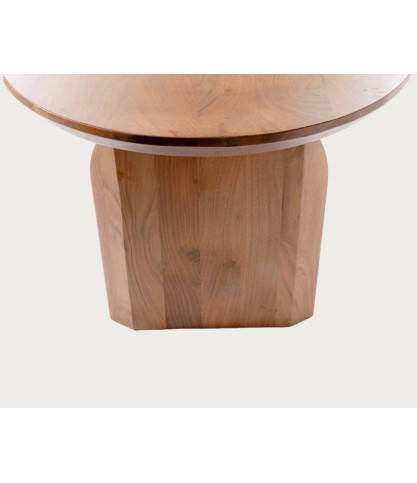 Véga - Table salle à manger ovale bois acacia, Piétement Design Courbe & Style Minimaliste