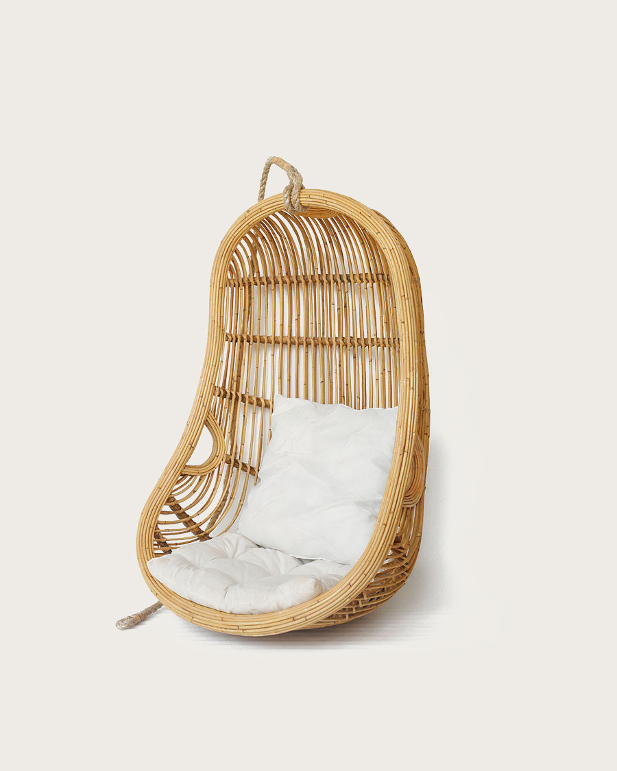 Marbella - Poltrona sospesa a forma di uovo in rattan intrecciato