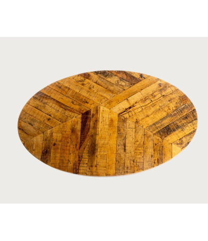 Leaf Black - Ovaler Massivholztisch für 8 Personen, Mangoholz-Platte & Tulpenfuß in Mattschwarz