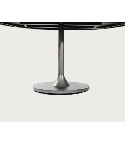 Leaf Black - Ovaler Massivholztisch für 8 Personen, Mangoholz-Platte & Tulpenfuß in Mattschwarz