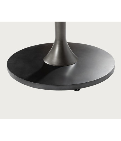 Leaf Black - Ovaler Massivholztisch für 8 Personen, Mangoholz-Platte & Tulpenfuß in Mattschwarz