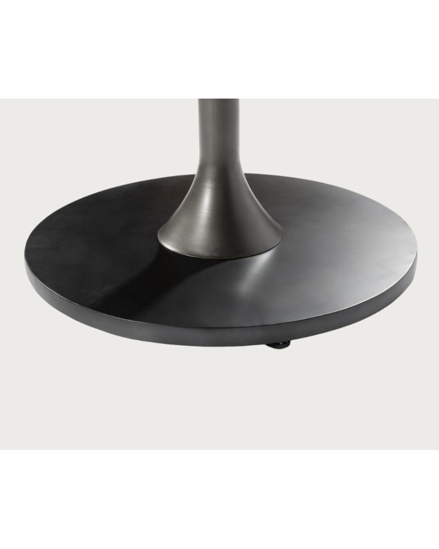 Leaf Black - Oval 8-Seater Solid Wood Table, Mango Wood Top & Matte Black Tulip Base