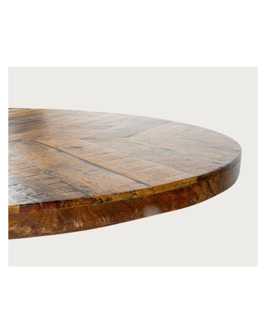 Leaf Black - Oval 8-Seater Solid Wood Table, Mango Wood Top & Matte Black Tulip Base