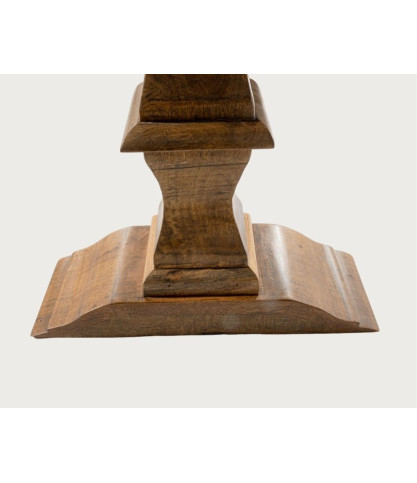 Maestro - Table salle à manger rectangulaire bois eucalyptus, Double Piédestal & Motif à Chevrons