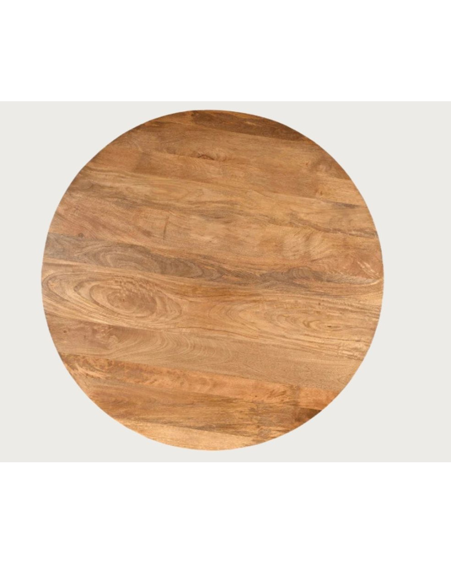 Bistro - Ronde eettafel van mangohout, taps toelopende poten en een gezellige stijl.