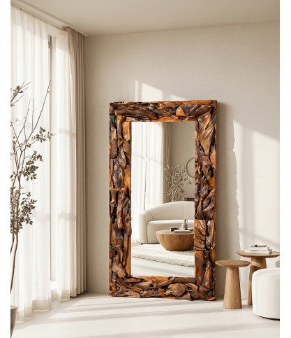 Boima - Antique Finish Teak Wood Mirror
