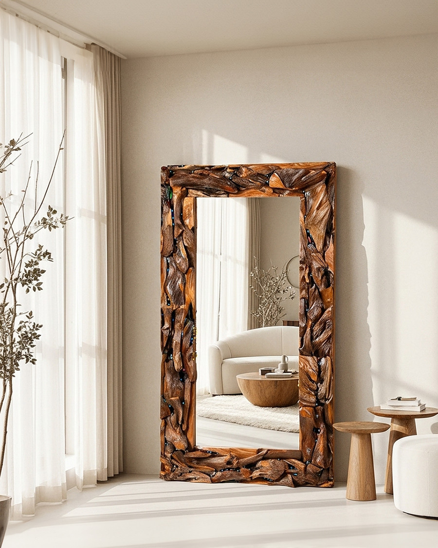 Boima - Miroir en bois de...