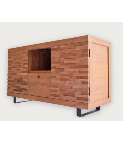 Neo - Mueble de baño de parquet de teca de 140 cm