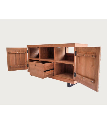 Néo - Meuble salle de bain en teck parqueté 120 cm