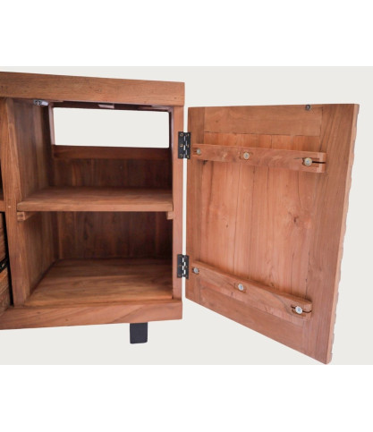 Neo - Mueble de baño de parquet de teca de 140 cm