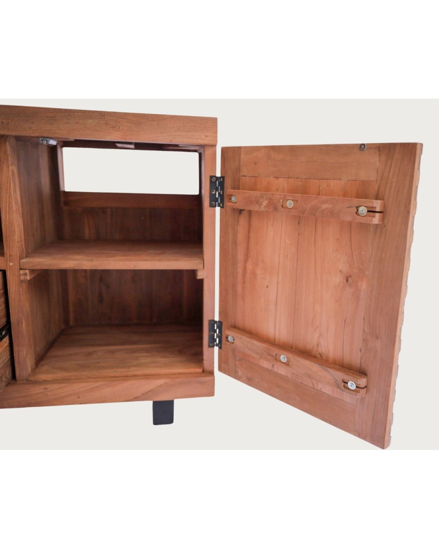 Neo - Mueble de baño de parquet de teca de 140 cm