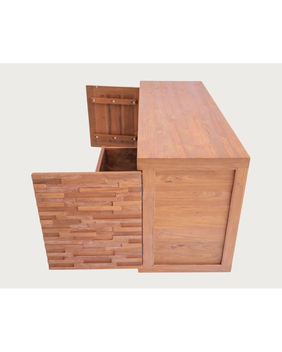 Neo - 140 cm Badezimmerschrank aus Teakparkett