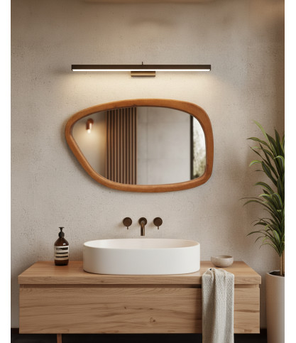 Quadra - Miroir organique en bois massif de manguier