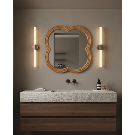 Lucky - Miroir mural en bois massif de manguier 60x60 cm