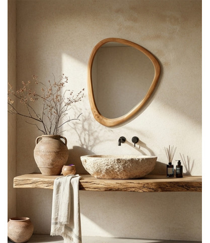 Trivéo - Organic mirror in solid mango wood