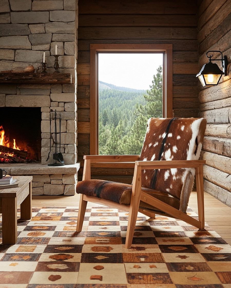 Cow Boy - Teak and goatskin...