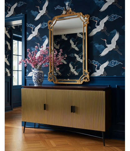 Moon- Large sideboard in antique brass finish 150 cm