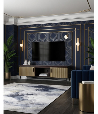 Moon - Antique brass finish tv stand 145 cm