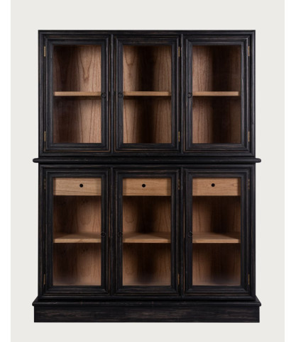 Chelsea - Biblioteca negra en madera maciza de mindi