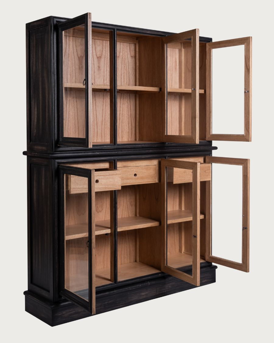 Chelsea - Biblioteca negra en madera maciza de mindi